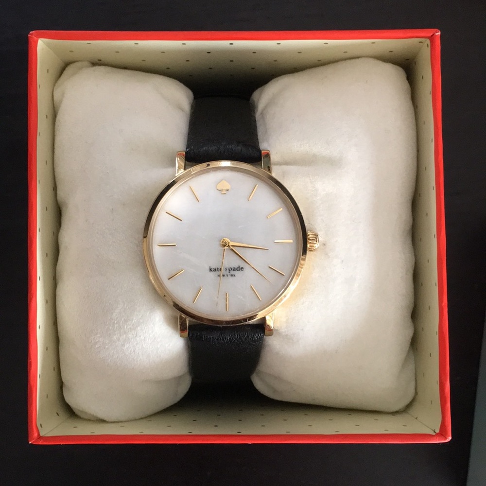 Kate Spade black leather watch